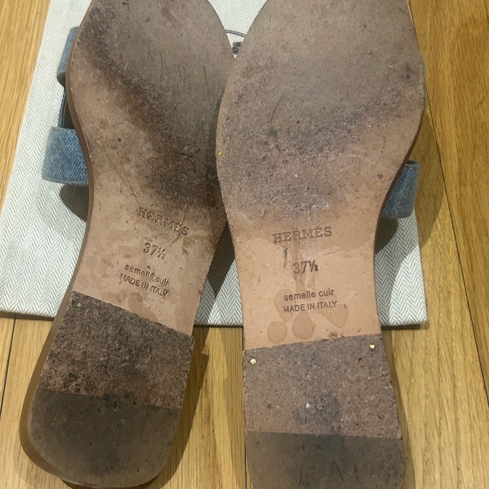 Hermès Orans in Blue Denim SZ 37.5 - Picture 11 of 12